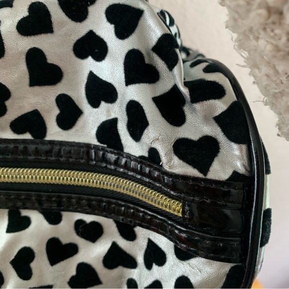 Y2K Betseyville velvet black hearts silver purse - Picture 7 of 11